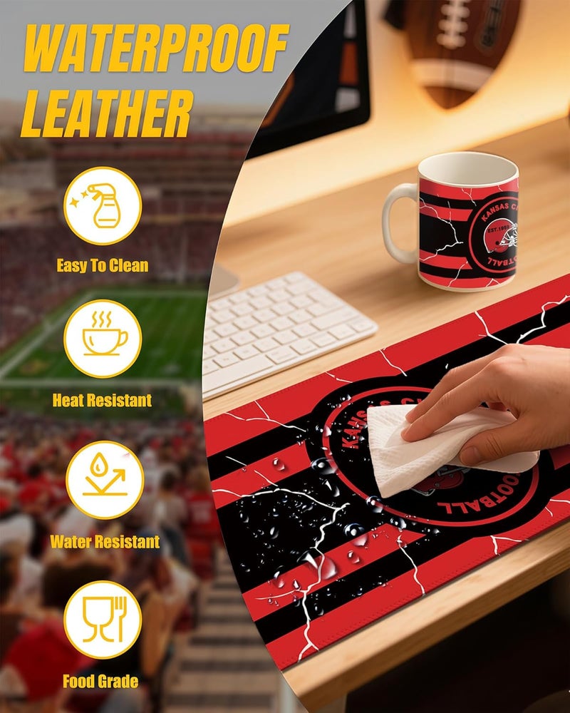 Gyothrig Football Fan Coffee Mug Cup and XL Gaming Mouse Pad Set Kansas City Desk Mat Themed Merch Shop Men Women Sport Stuff Gear Apparel Chiefs Team Decor Dad Boyfriend Bf Birthday Cool Christmas Xmas Gift - Image 4